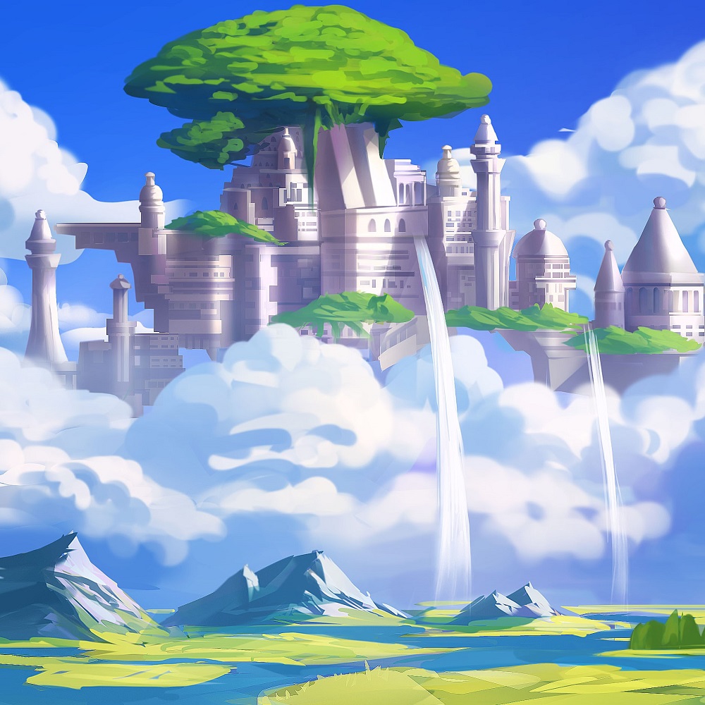 放飞的孔明灯 童趣 中国风 笛子