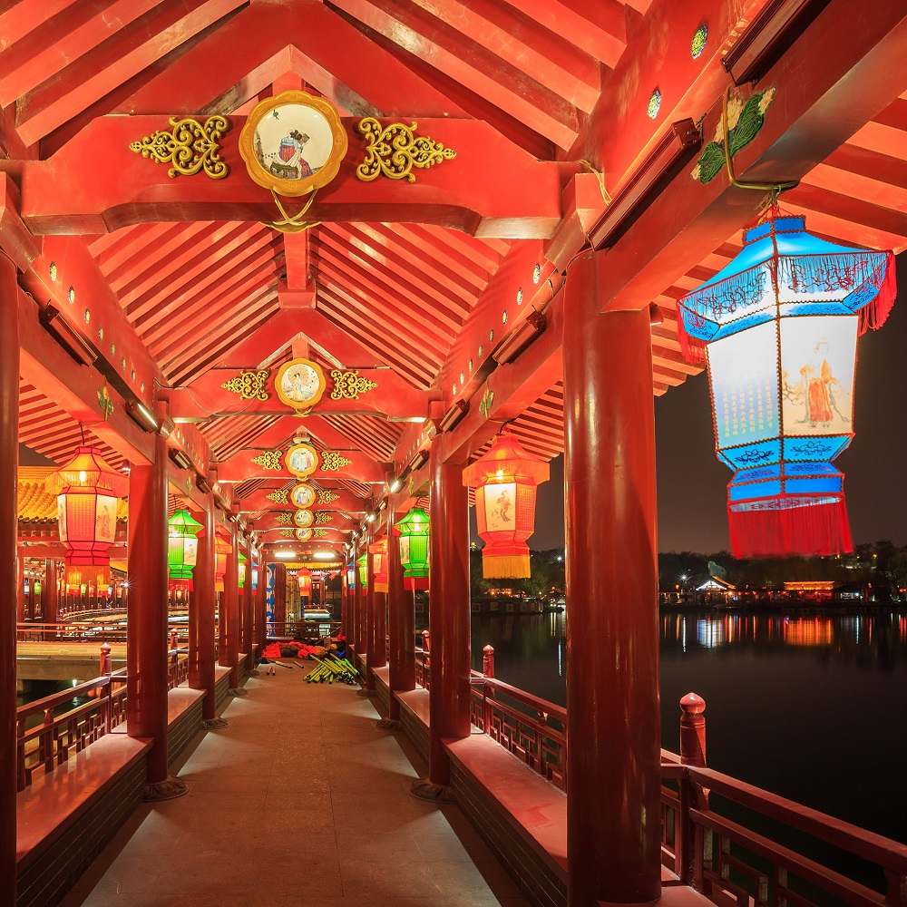 大唐 盛世 花灯 琵琶 优雅 国潮